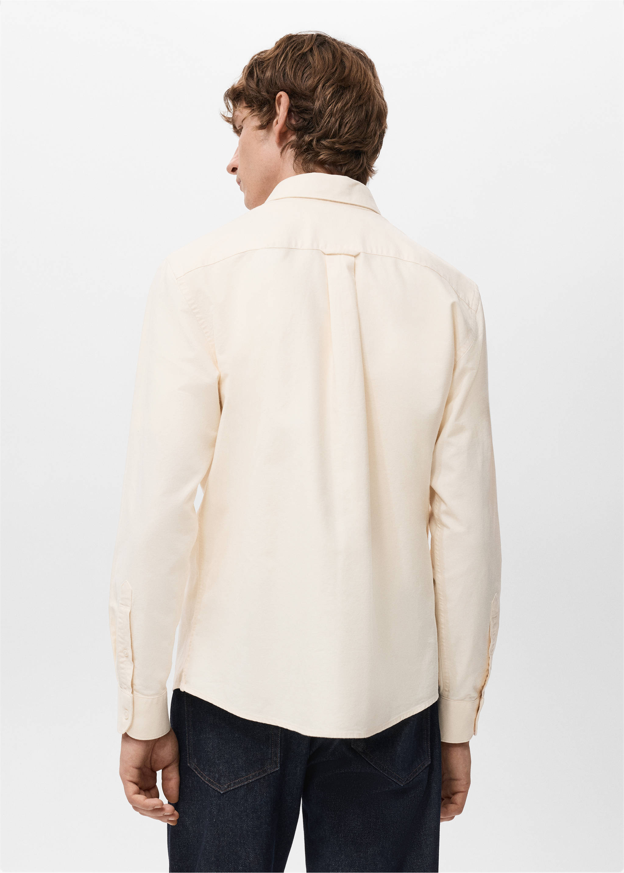 Chemise 100 % coton Oxford - Verso de l’article, Jaune pastel. Ref: 27051288-00.