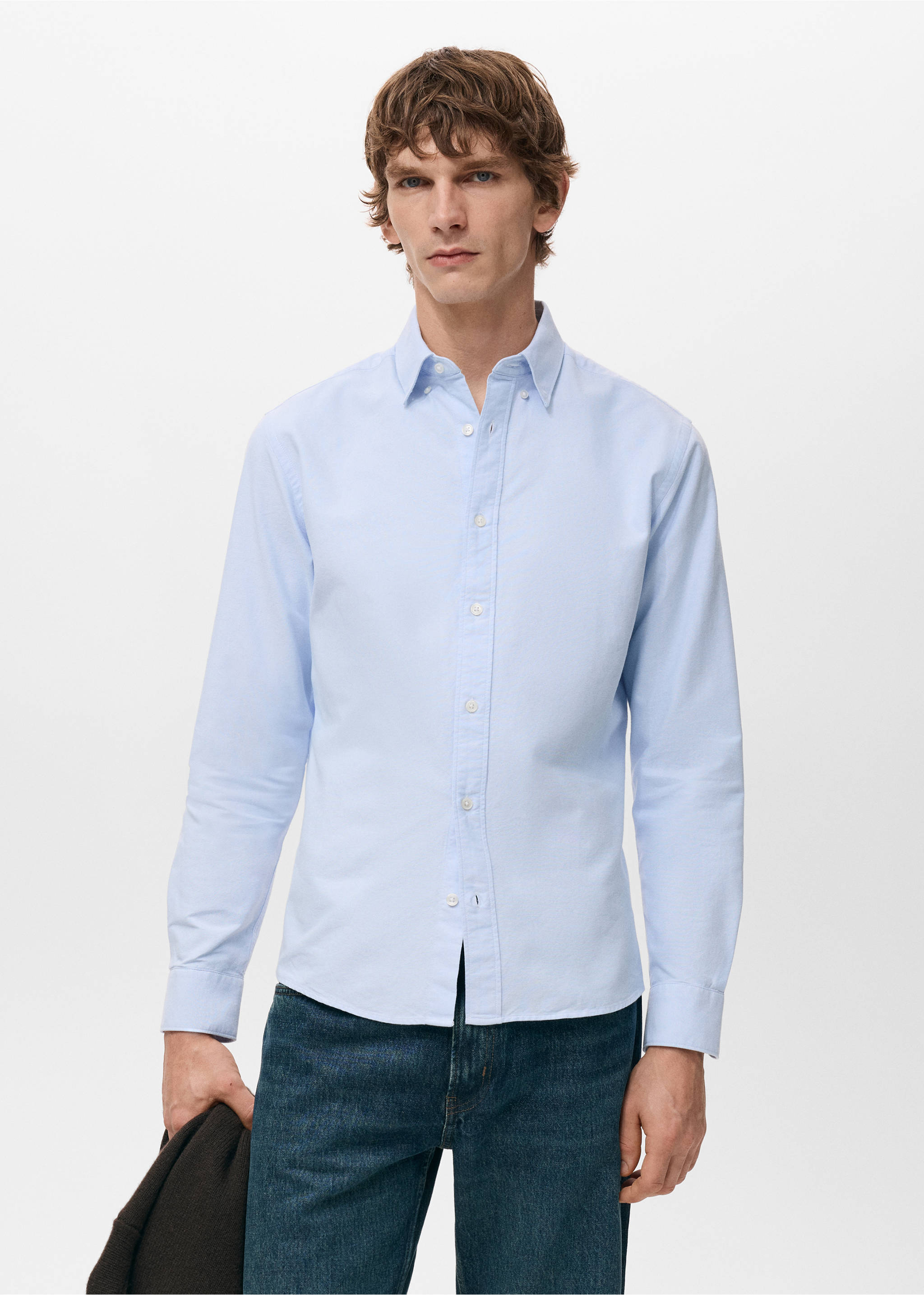 Chemise 100 % coton Oxford - Plan moyen, Bleu ciel. Ref: 27051288-00.