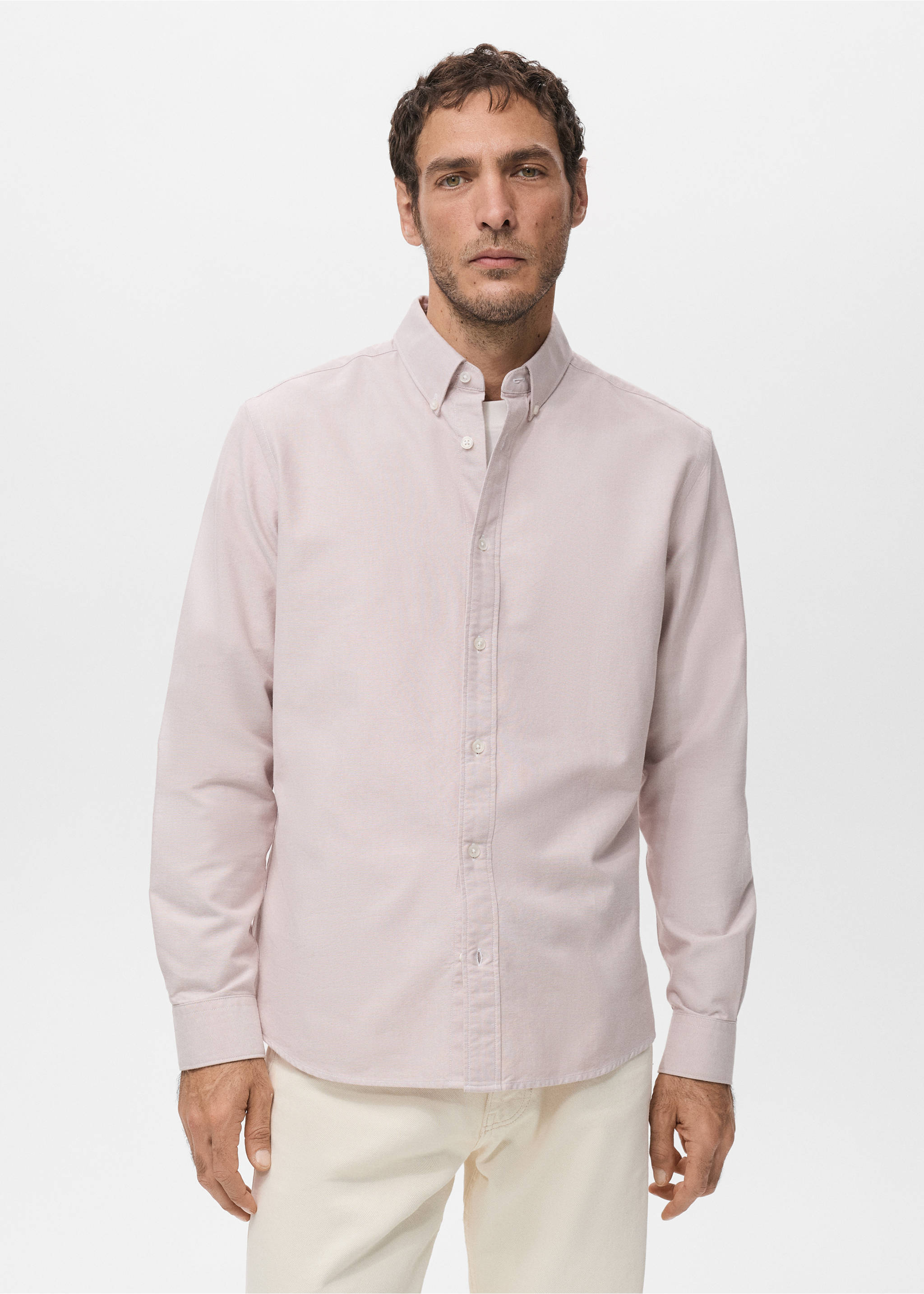 Chemise 100 % coton Oxford - Plan moyen, Rose pâle. Ref: 27051288-00.