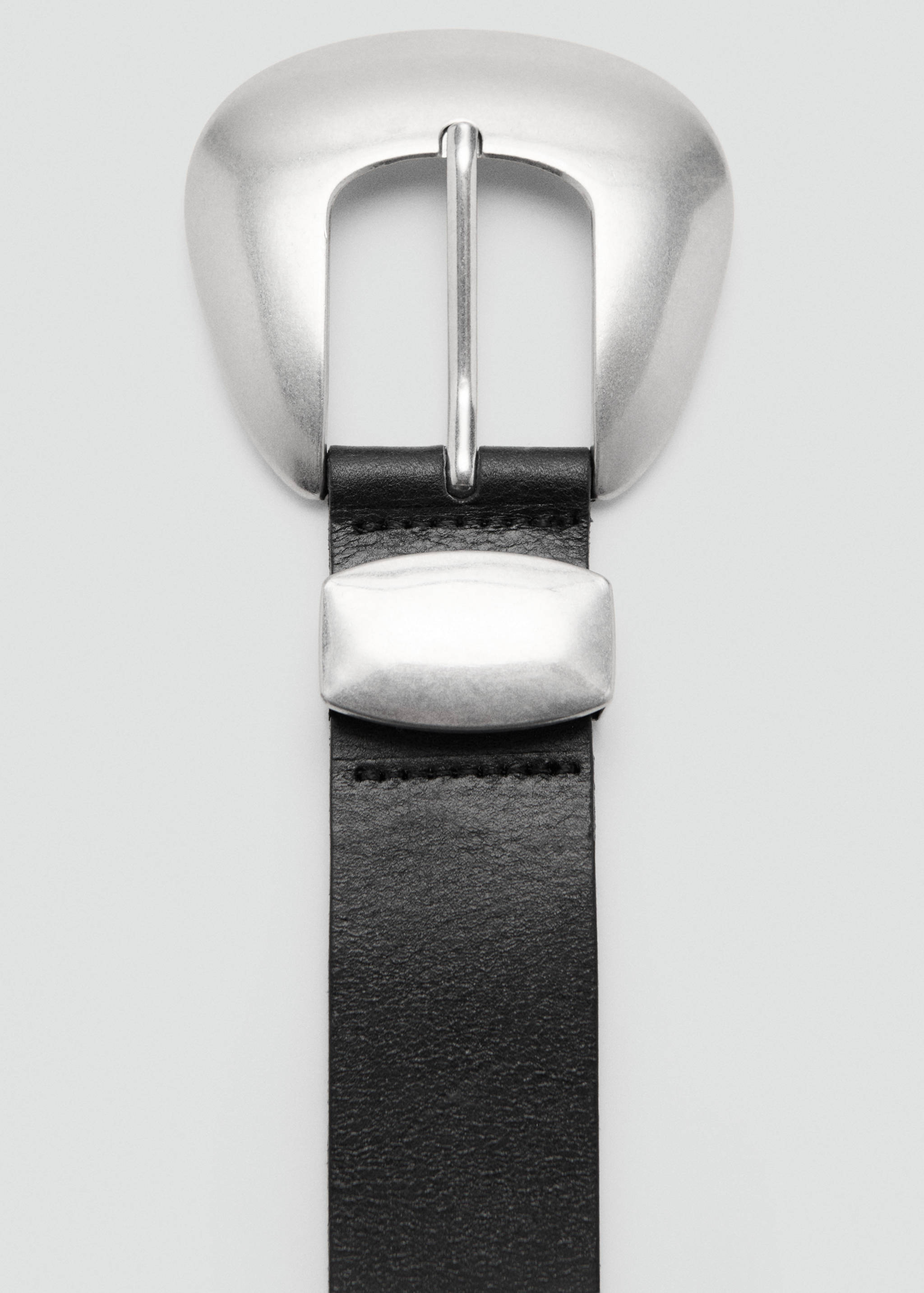 椭圆形搭扣真皮腰带 - null