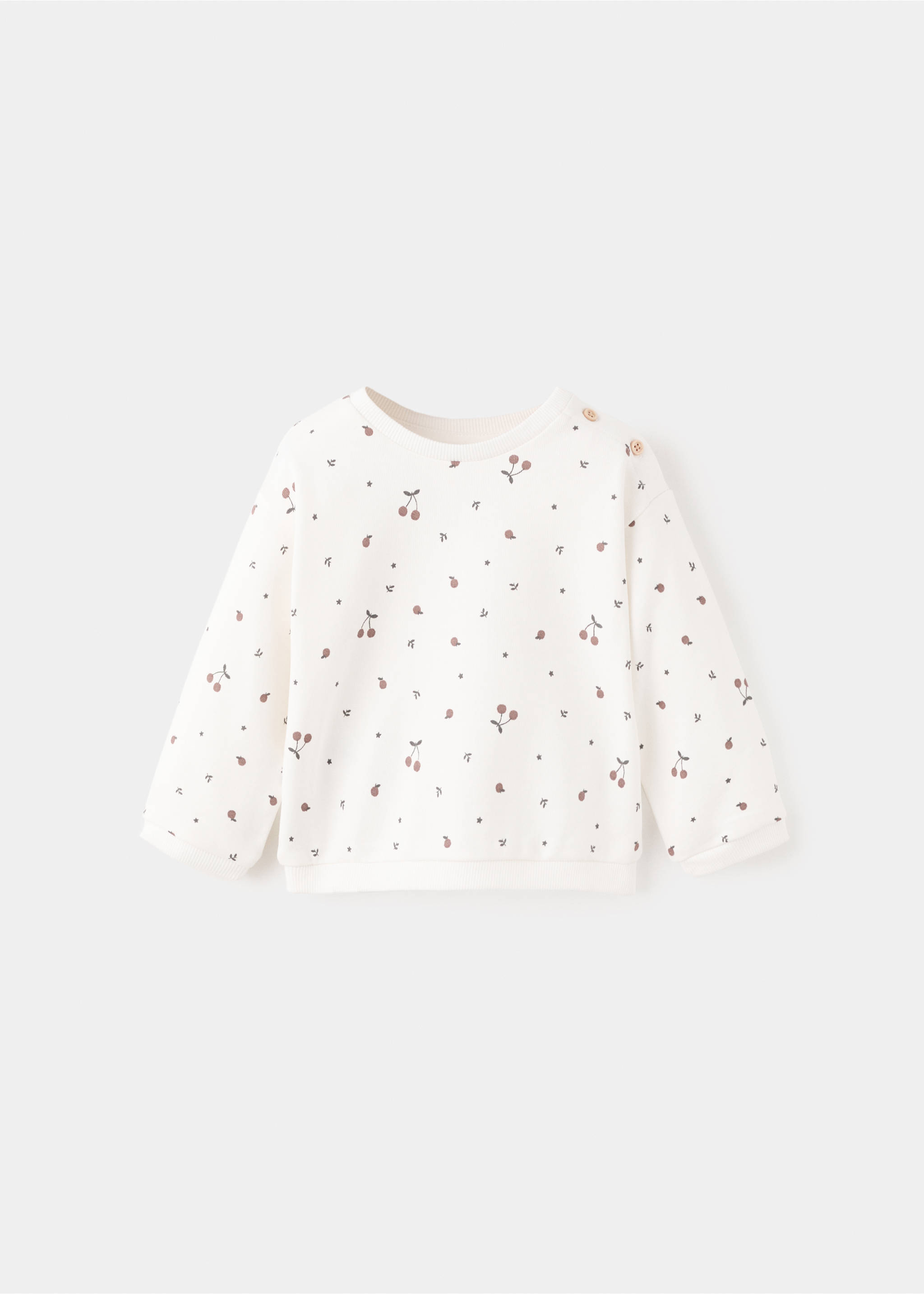 Printed cotton sweatshirt - Article without model, Off White. Ref: 27051295-00.