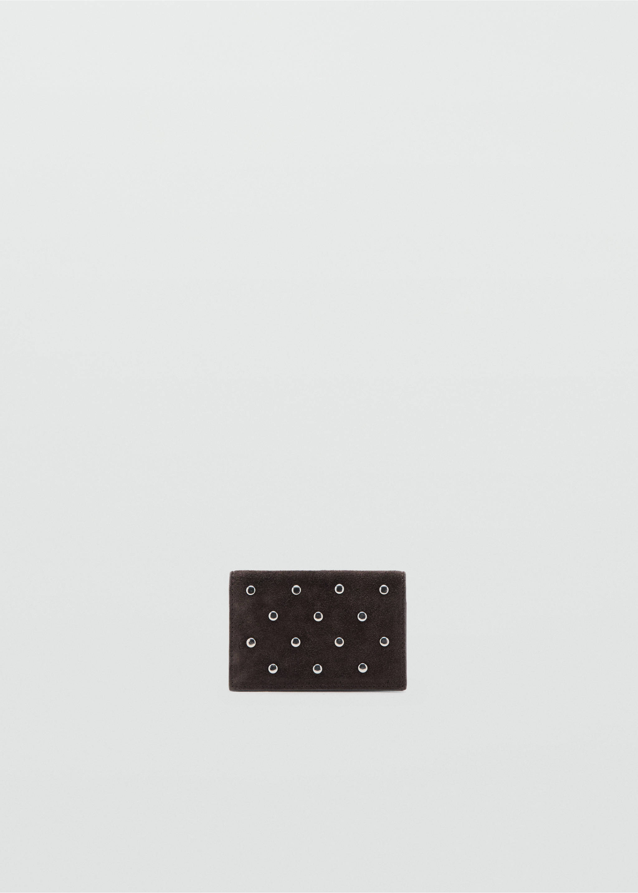 Porte-cartes en daim à clous - Article sans modèle, Chocolat. Ref: 27051299-00.