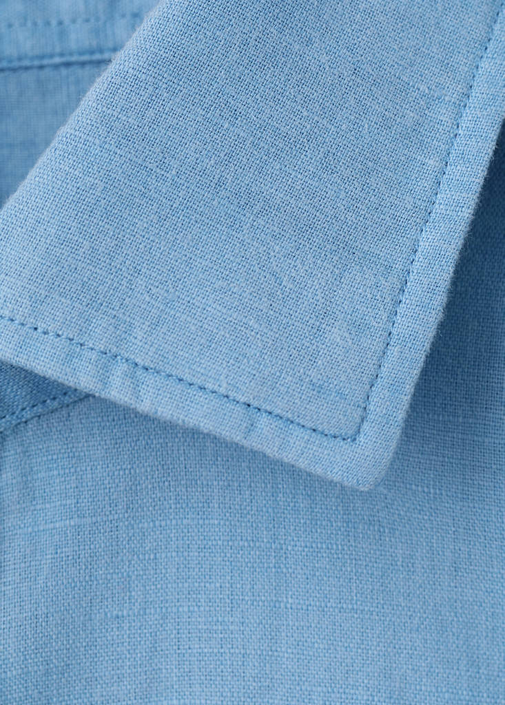 Short sleeved cotton shirt — Sky Blue