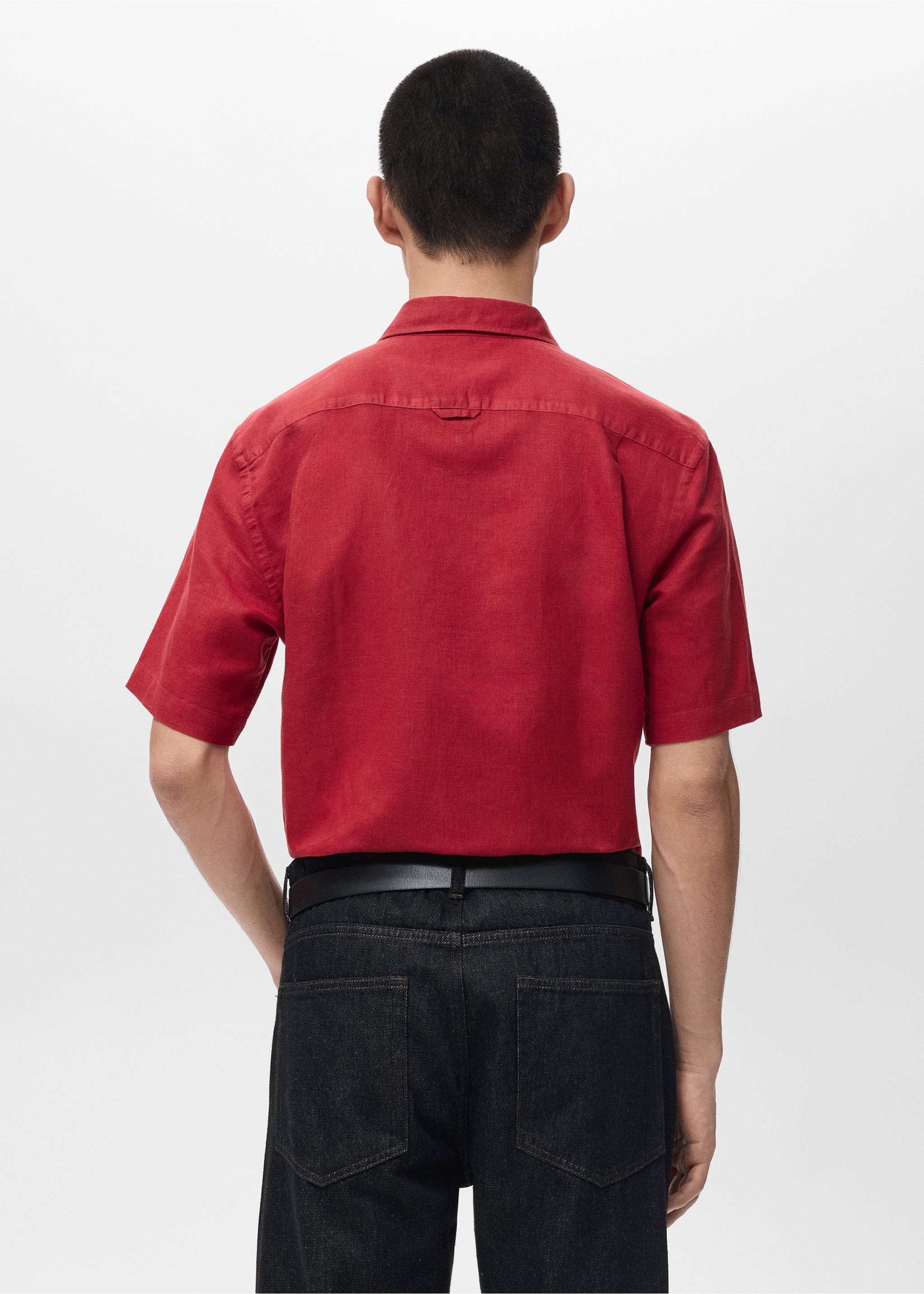 Camisa algodón manga corta - Reverso del artículo, Rojo. Ref: 27051300-00.