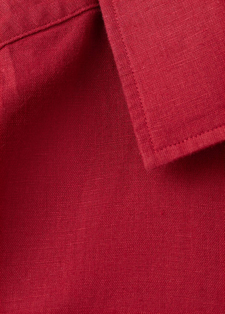 Short sleeved cotton shirt — Red