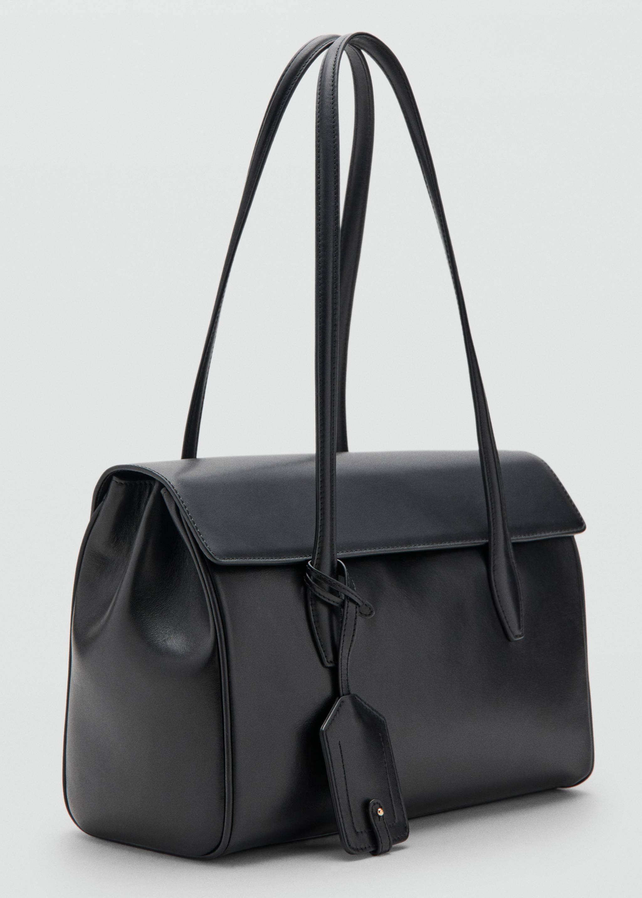 Leather shoulder bag with charms - Medium plane