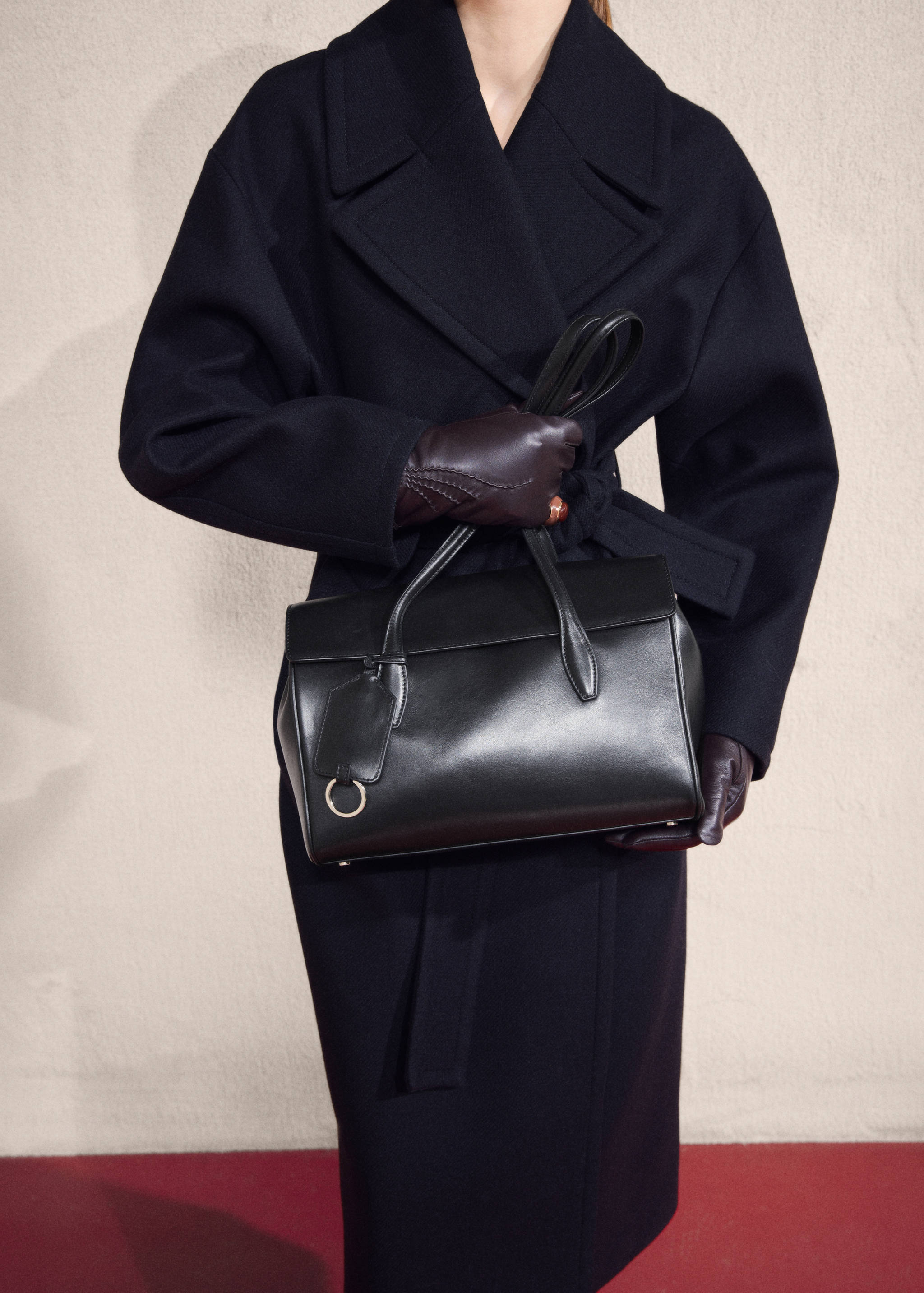 Leather shoulder bag with charms - General plane