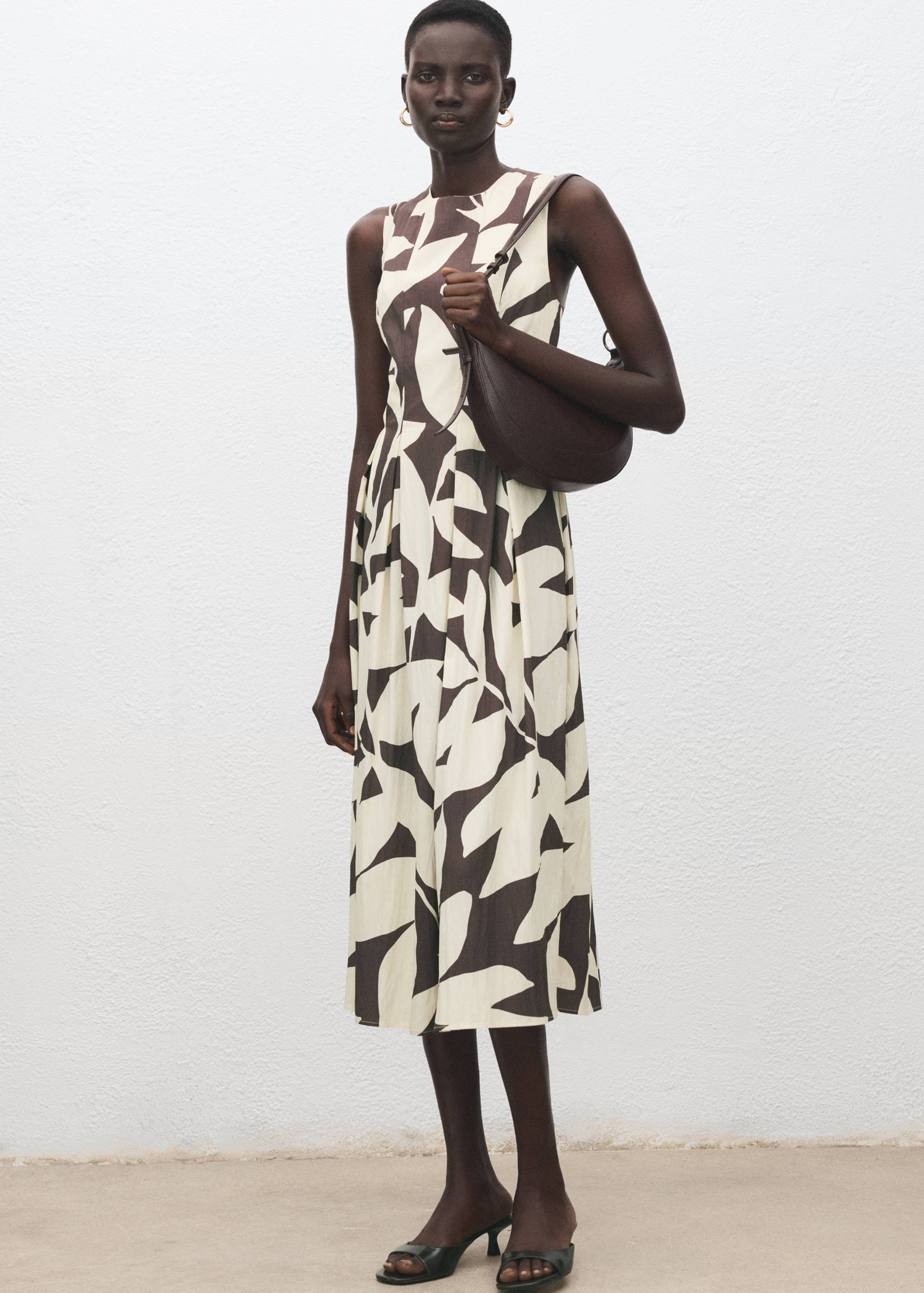 Floral-print flared dress - General plane