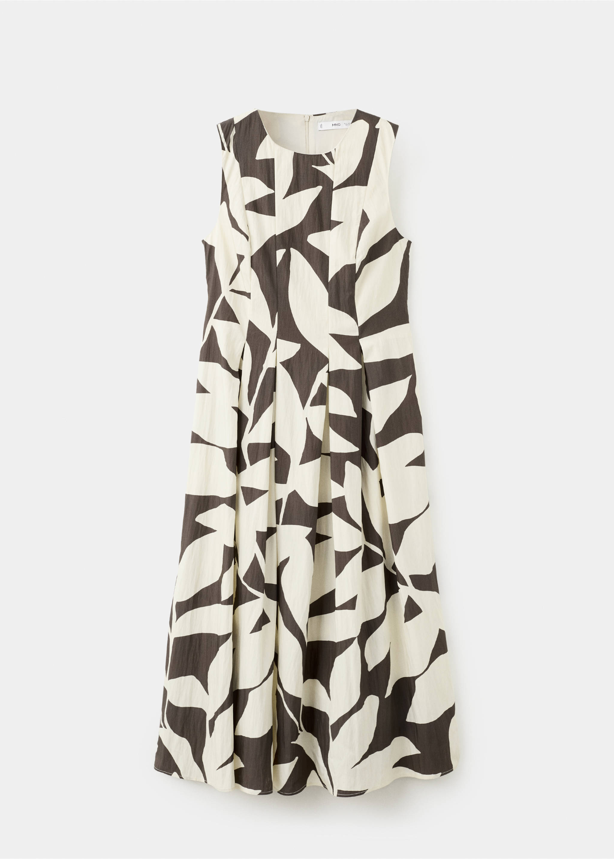Floral-print flared dress - Article without model, Beige. Ref: 27051308-00.