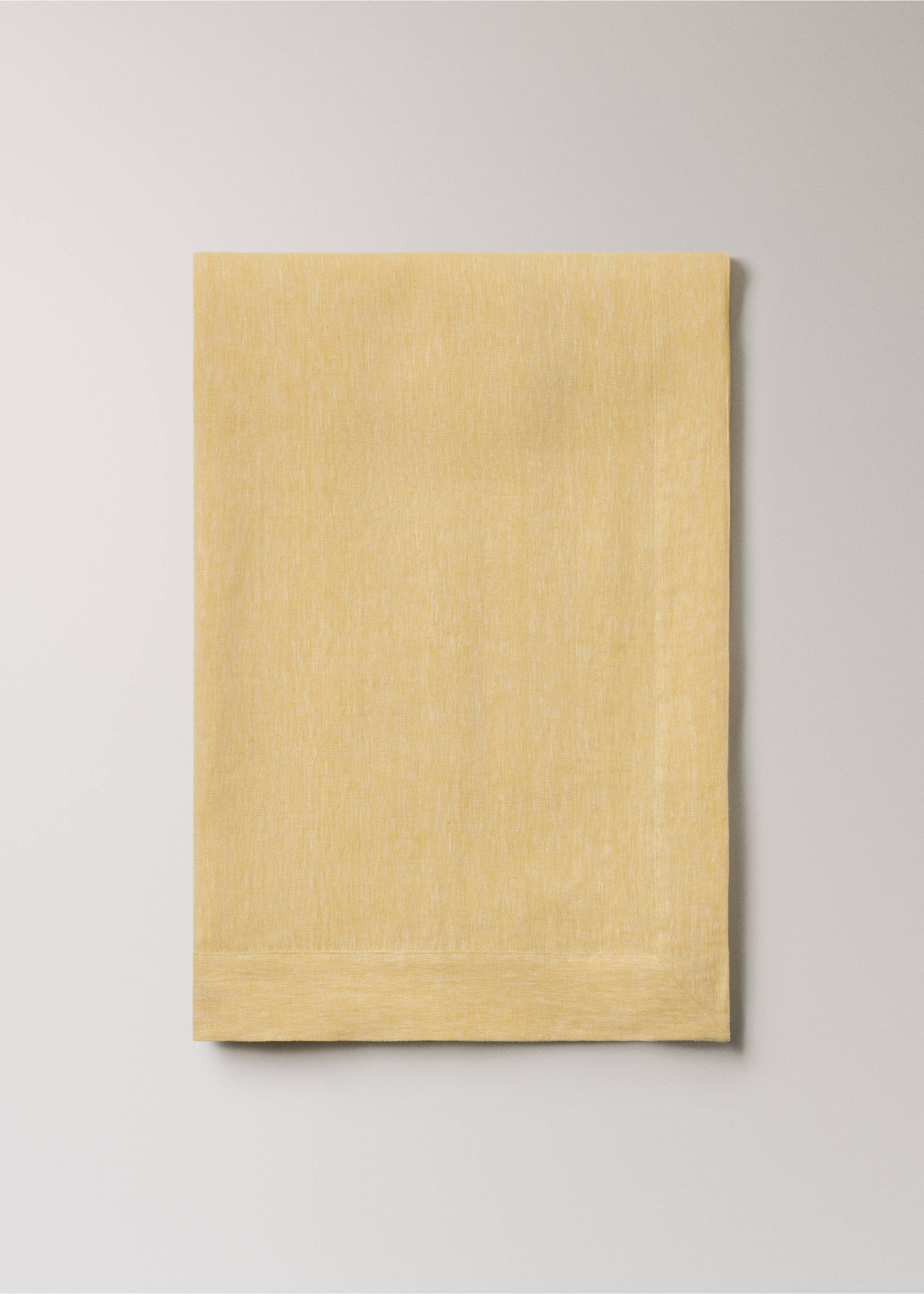 Tischdecke aus 100 % Leinen mit Melange-Effekt für 6 bis 8 Personen - Artikel ohne Model, Gelb. Ref: 27051310-00.