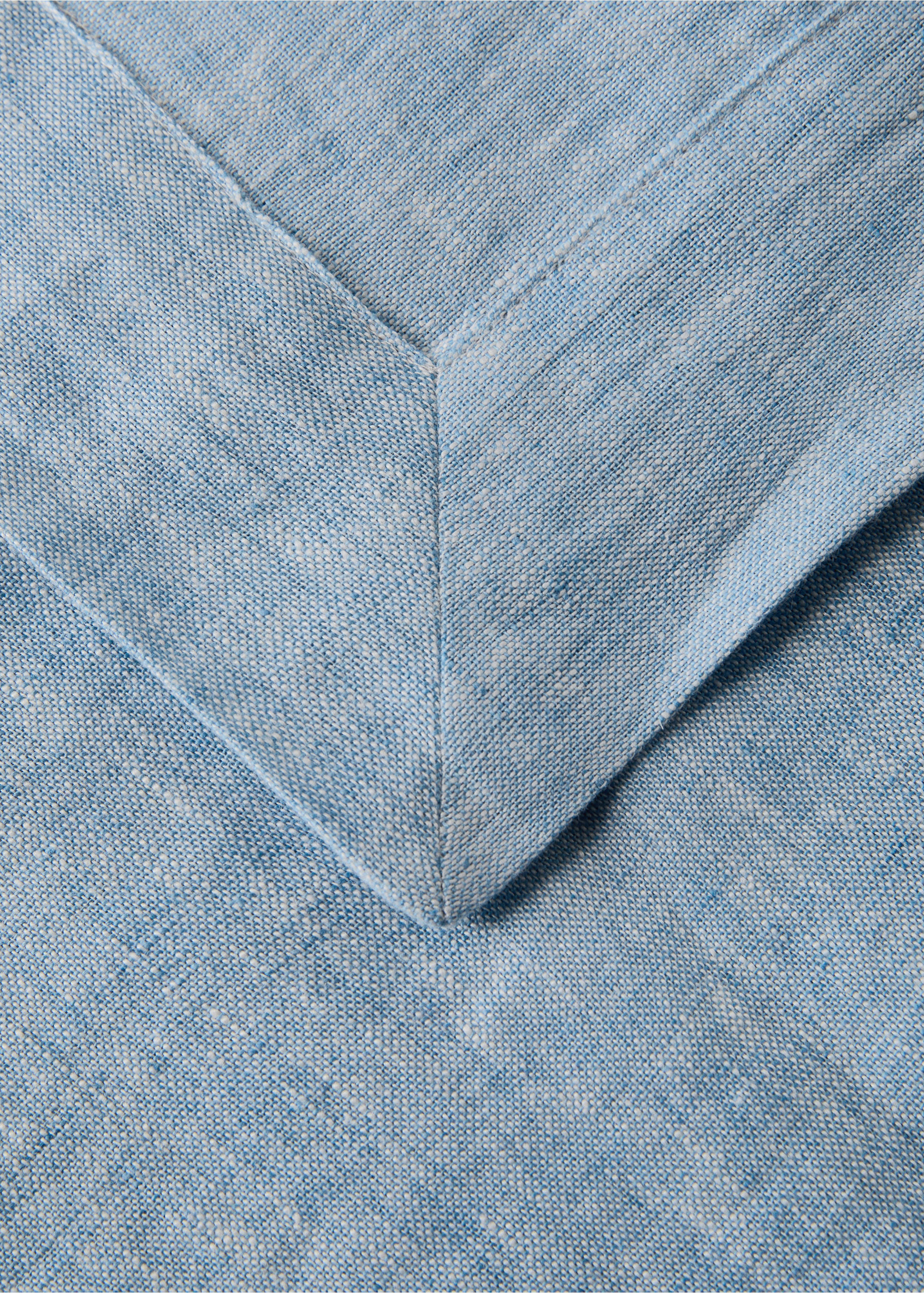 Tischdecke aus 100 % Leinen mit Melange-Effekt für 6 bis 8 Personen - Detail des Artikels 1, Blau. Ref: 27051310-00.