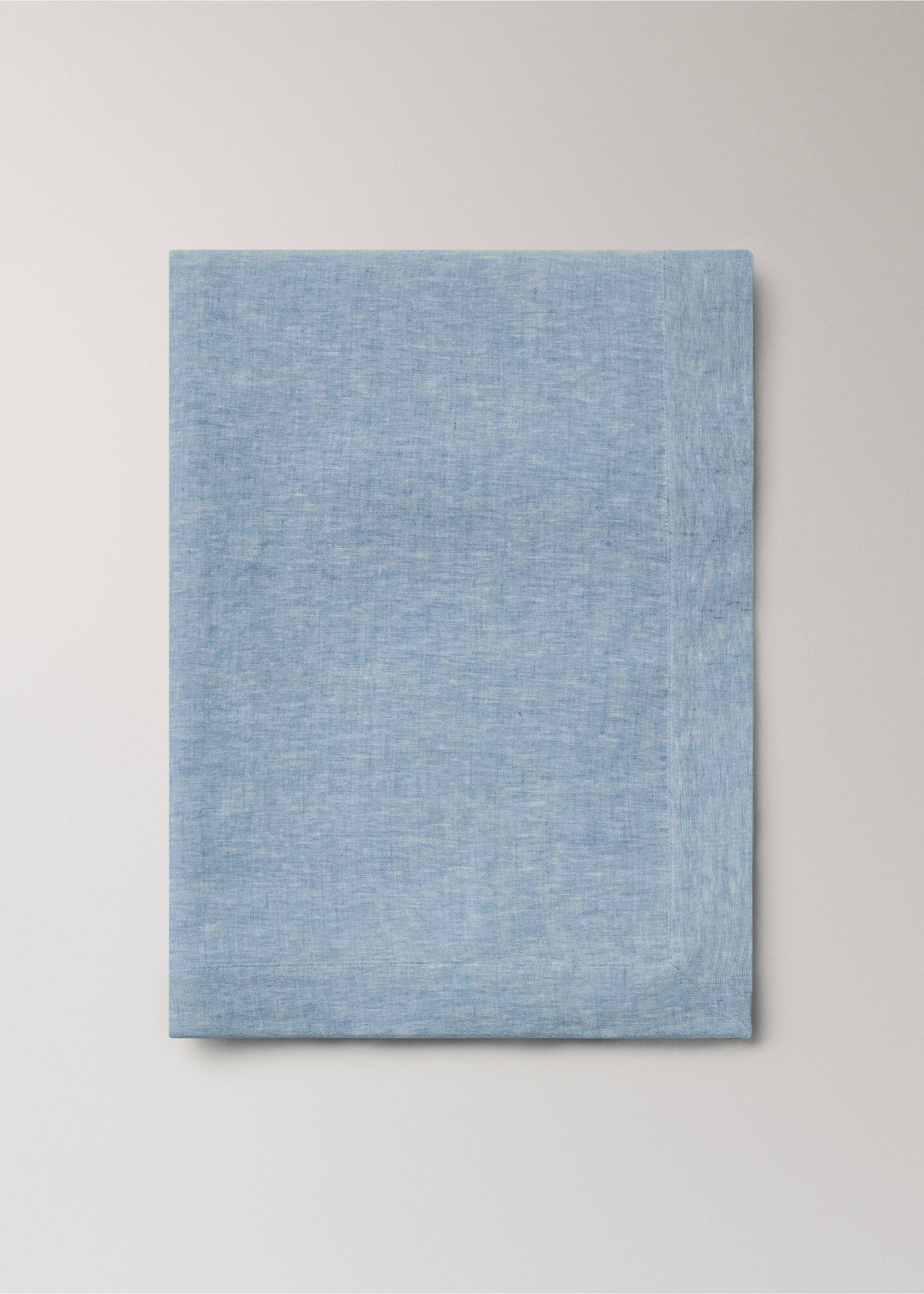 100% linen melange effect tablecloth for 6 to 8 guests - Article without model, Blue. Ref: 27051310-00.