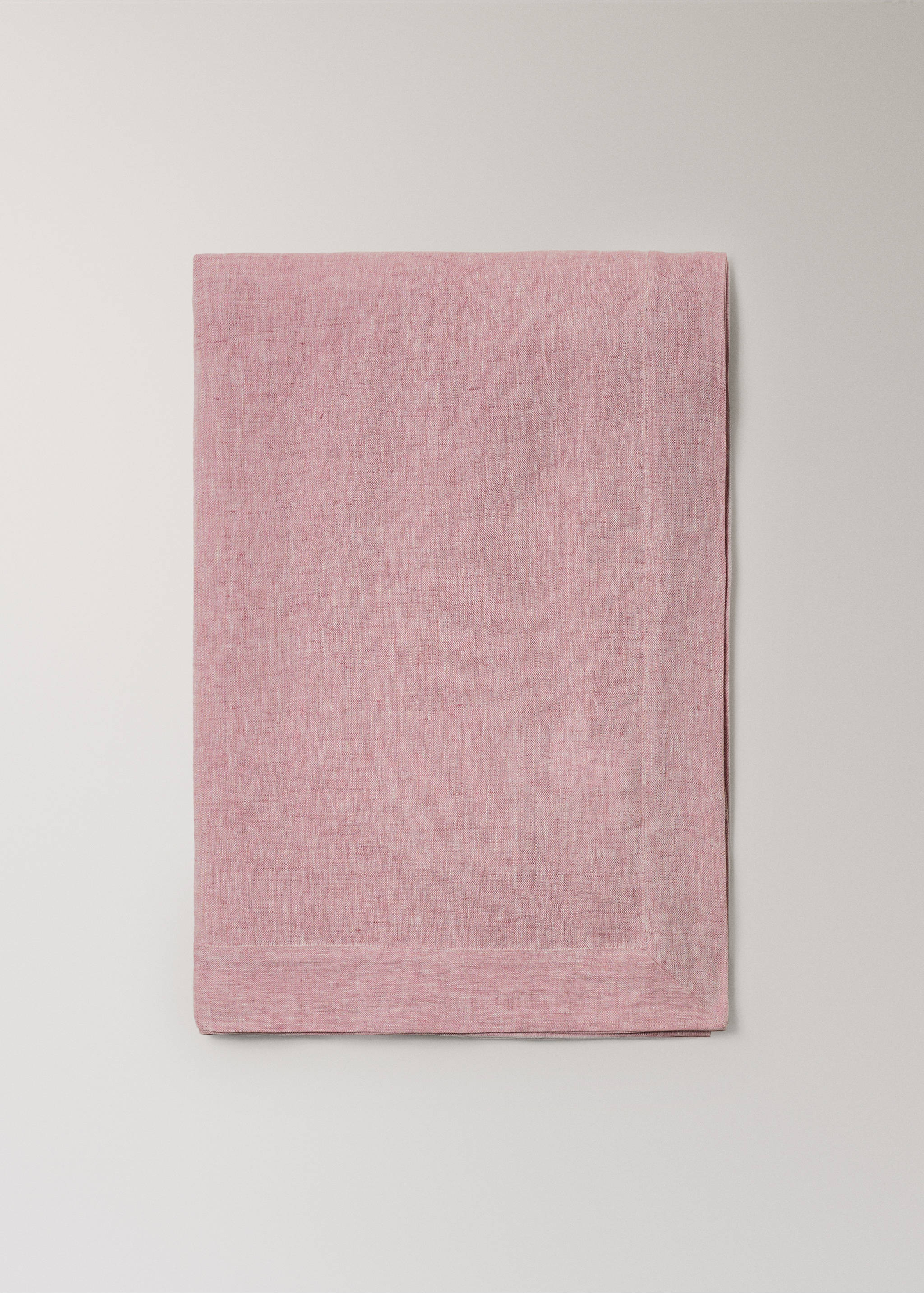 100% linen melange effect tablecloth for 6 to 8 guests - Article without model, Pink. Ref: 27051310-00.