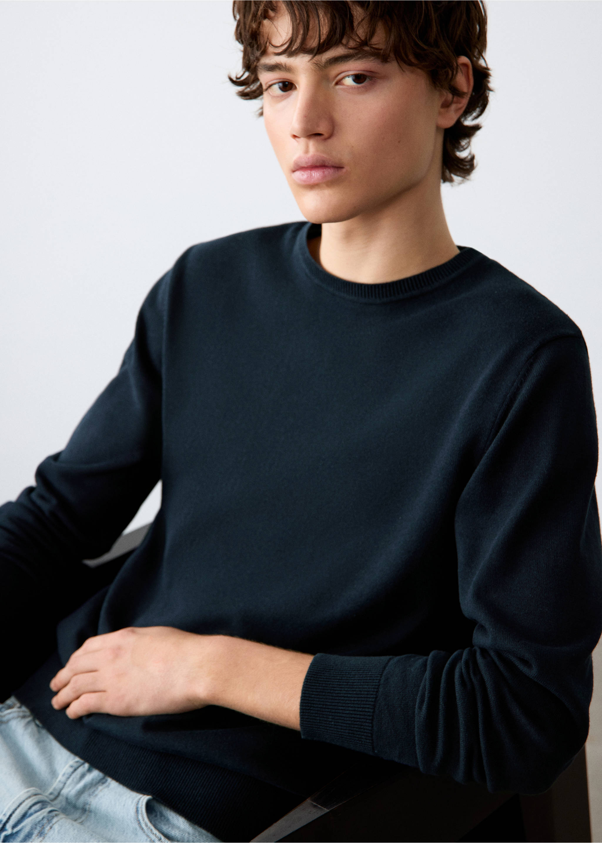Jersey punto algodón - Detalle del artículo 1, Azul marino. Ref: 27051311-00.