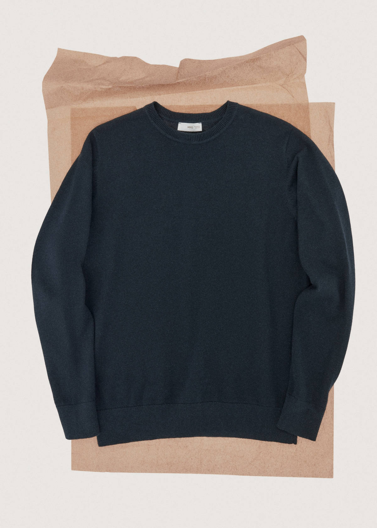 Knitted cotton sweater — Navy