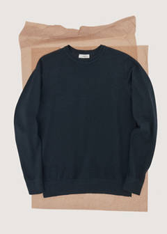 Knitted cotton sweater — Navy 6