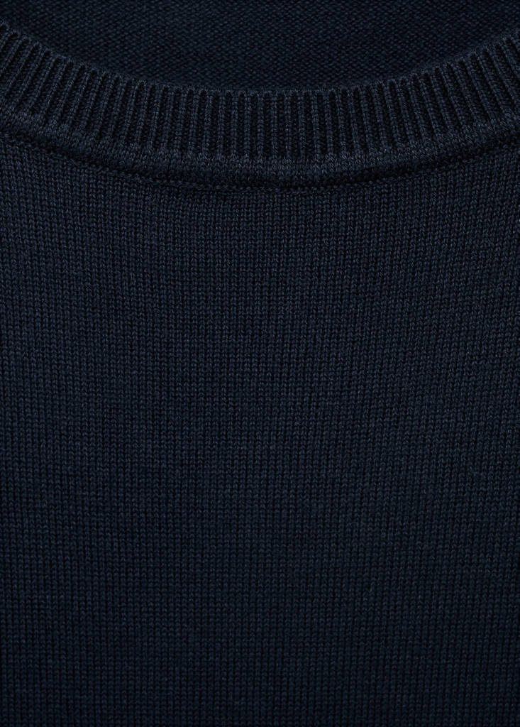 Knitted cotton sweater — Navy