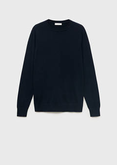 Knitted cotton sweater — Navy 3