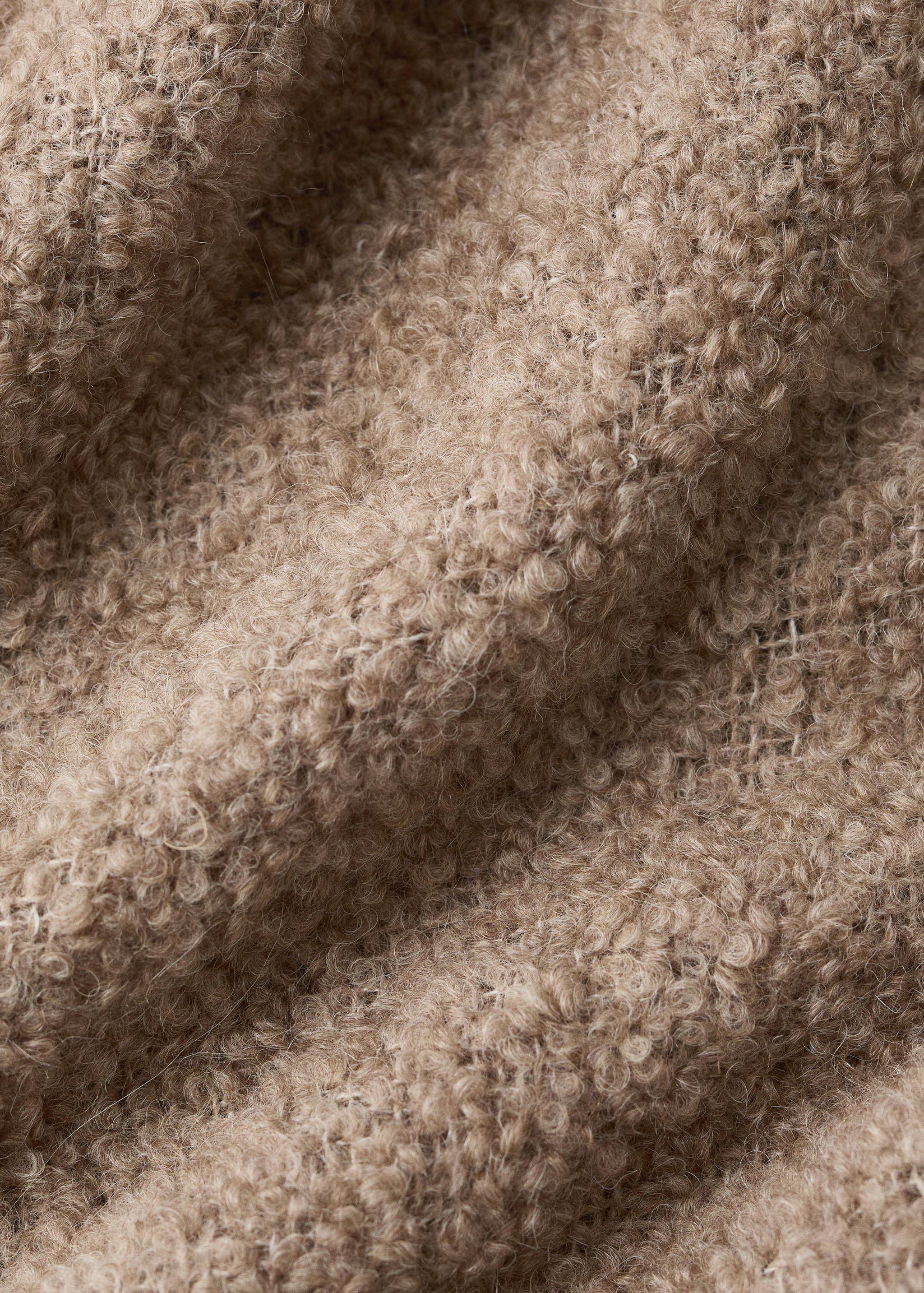 Bouclé wool throw with tassels - Details of the article 1