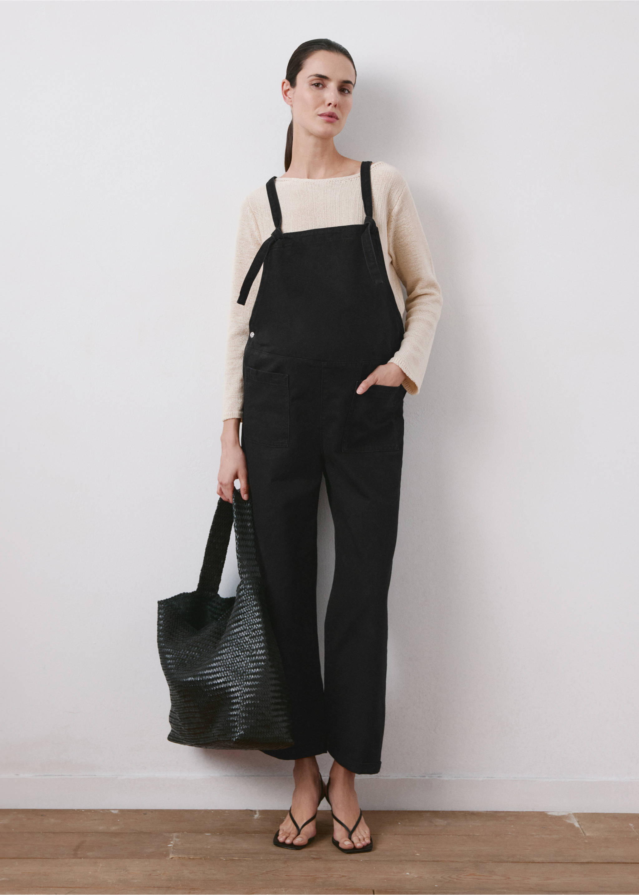Maternity denim dungarees - General plane, Black denim. Ref: 27051319-00.