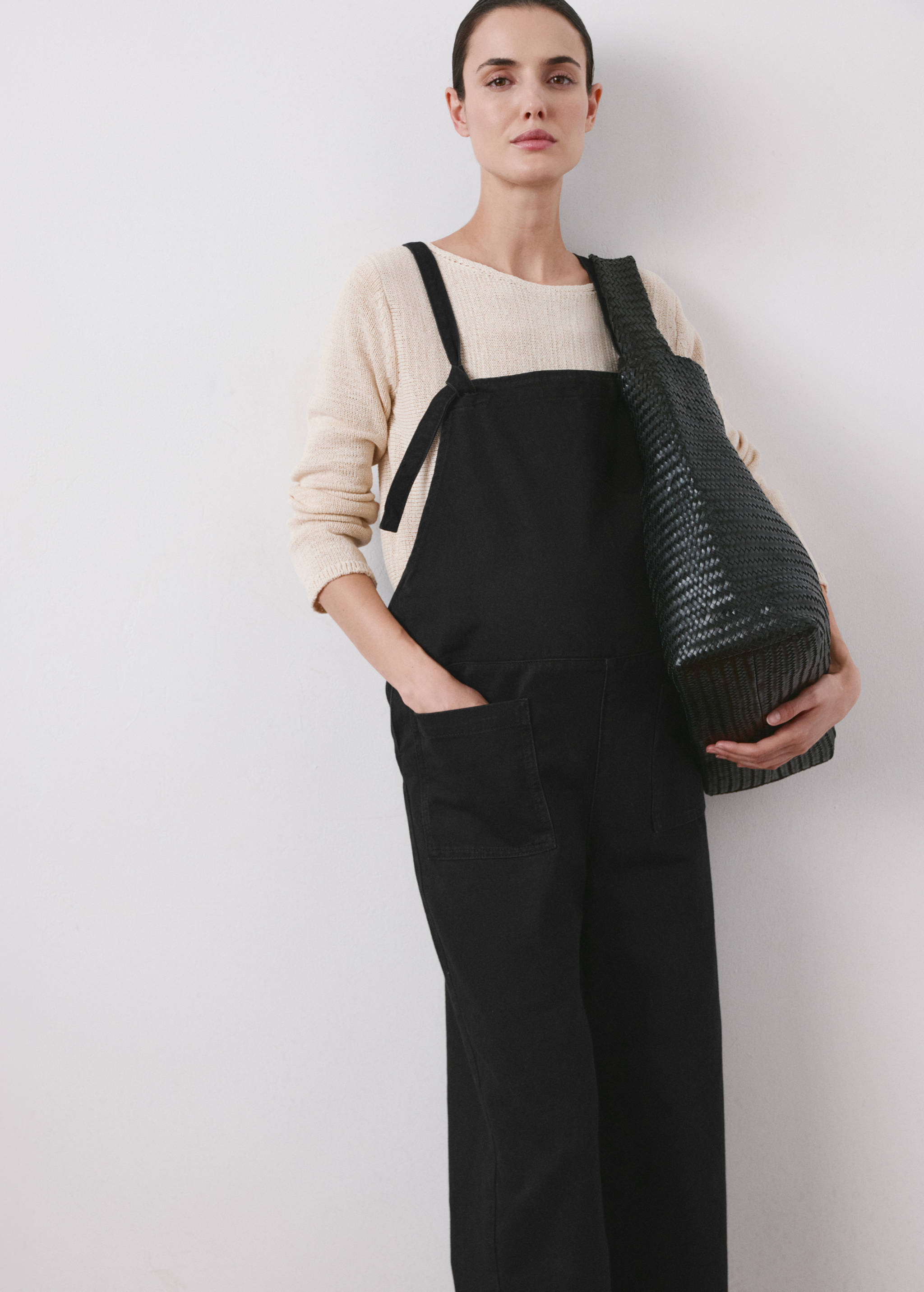 Maternity denim dungarees - Medium plane