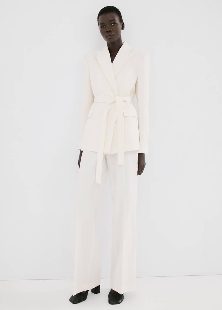 Suit jacket with belt — Vanilla