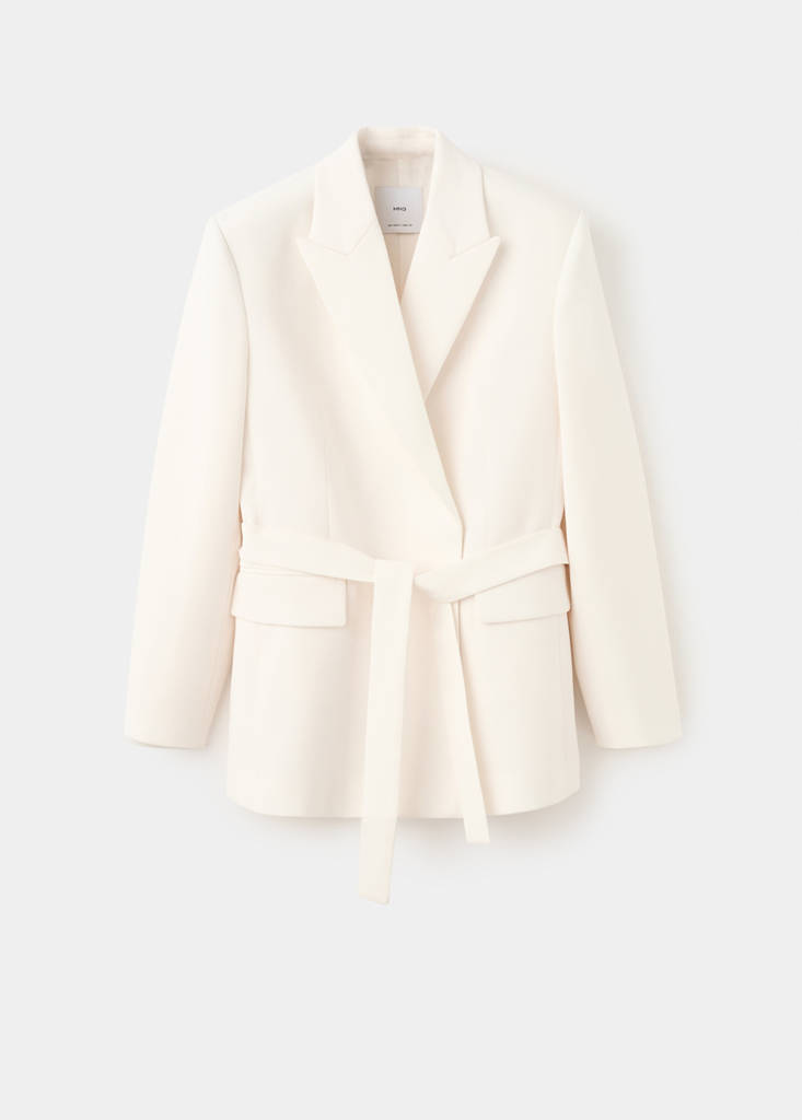 Suit jacket with belt — Vanilla