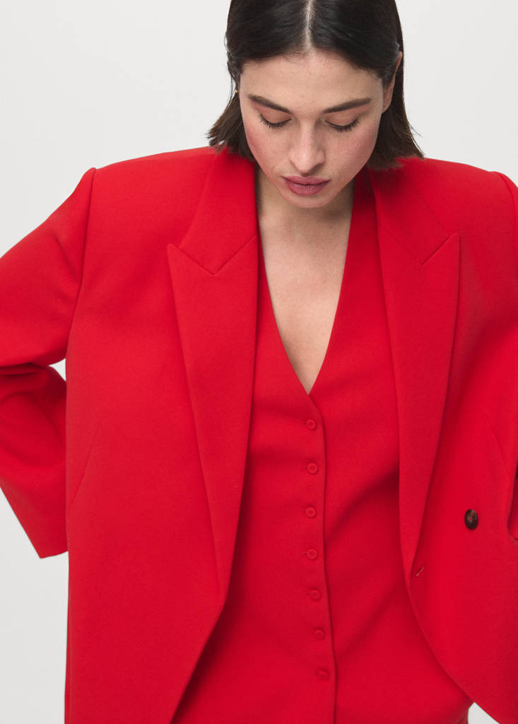 Suit jacket with belt — Red