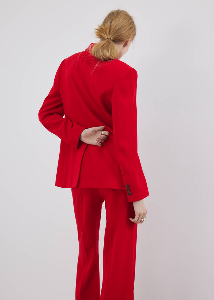 Suit jacket with belt — Red