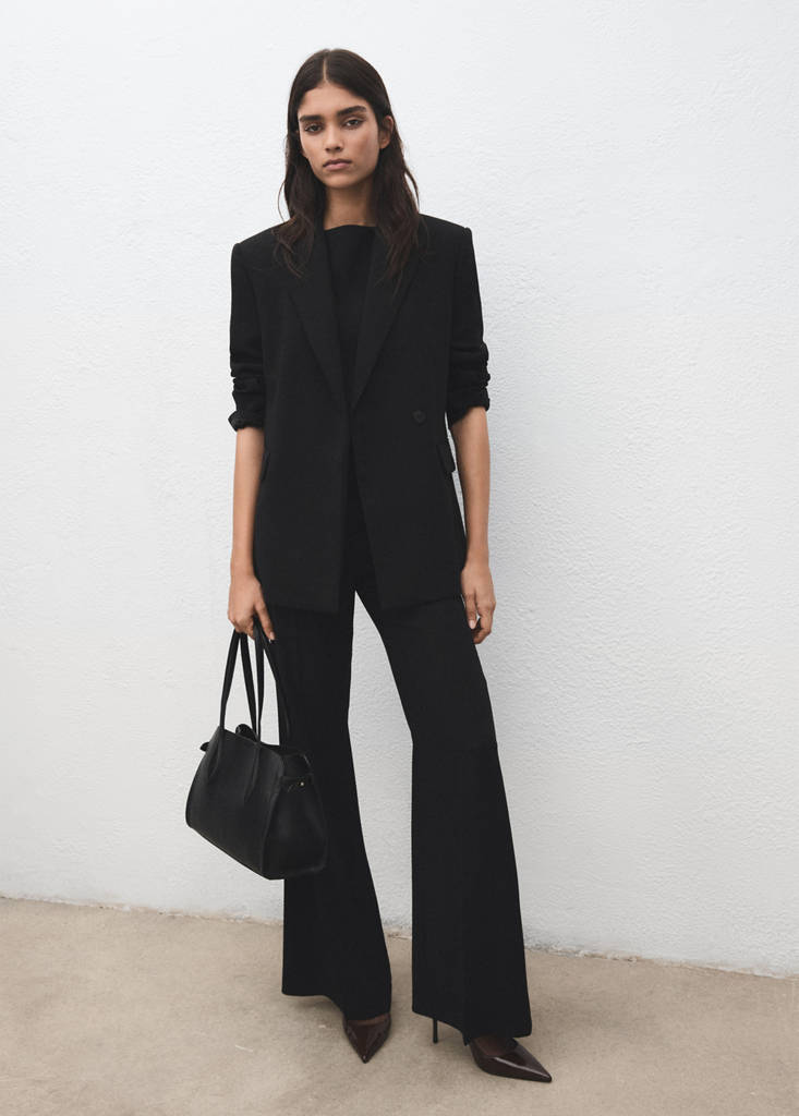 Suit jacket with belt — Black