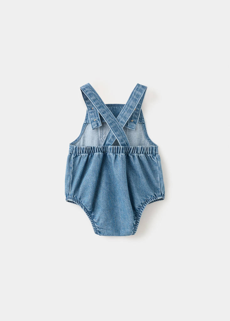 Denim cotton romper