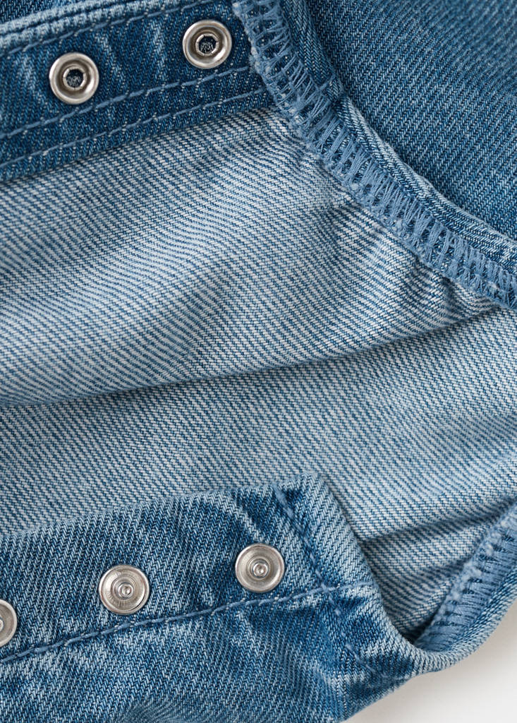 Denim cotton romper - thumbnail 3