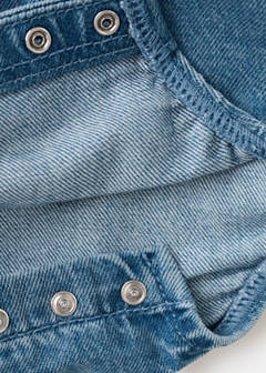 Denim cotton romper — Medium Blue 3