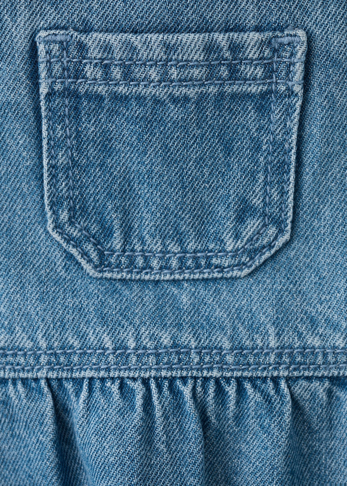 Denim cotton romper — Medium Blue
