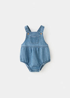 Denim cotton romper — Medium Blue 2
