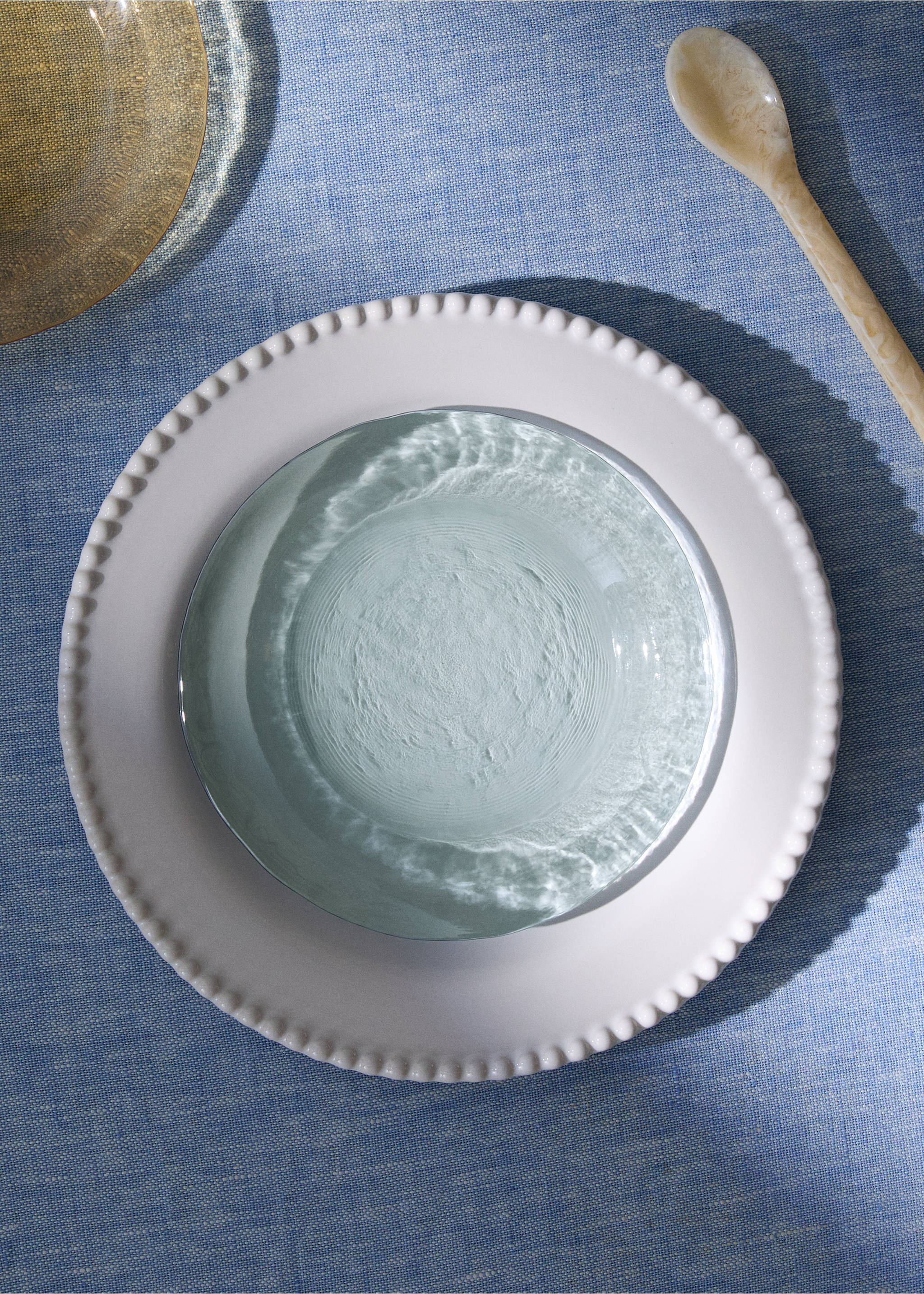 Hammered glass plate in color - General plane, Sky Blue. Ref: 27051322-00.