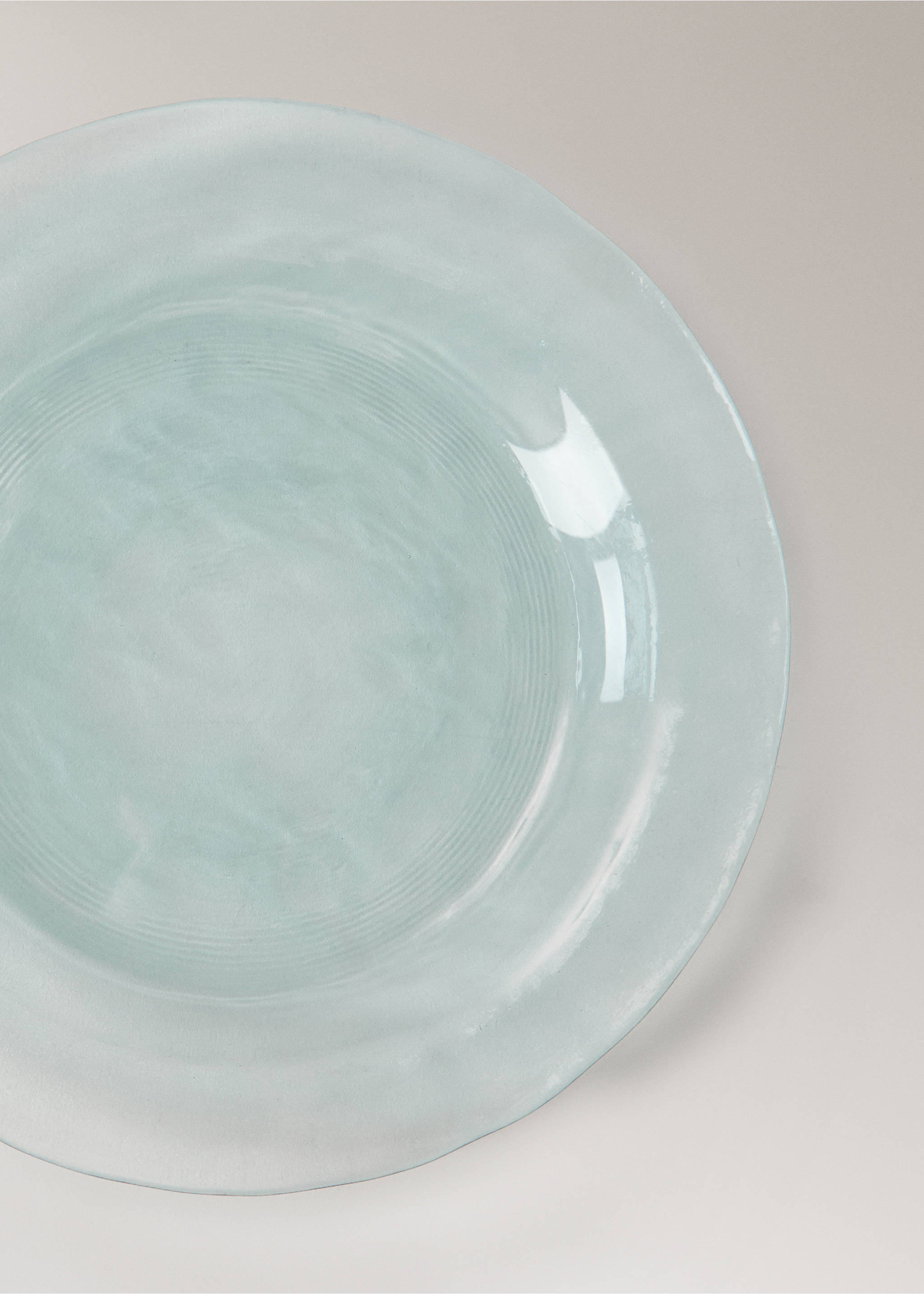 Glasteller gehämmert Farbe - Detail des Artikels 1, Himmelblau. Ref: 27051322-00.