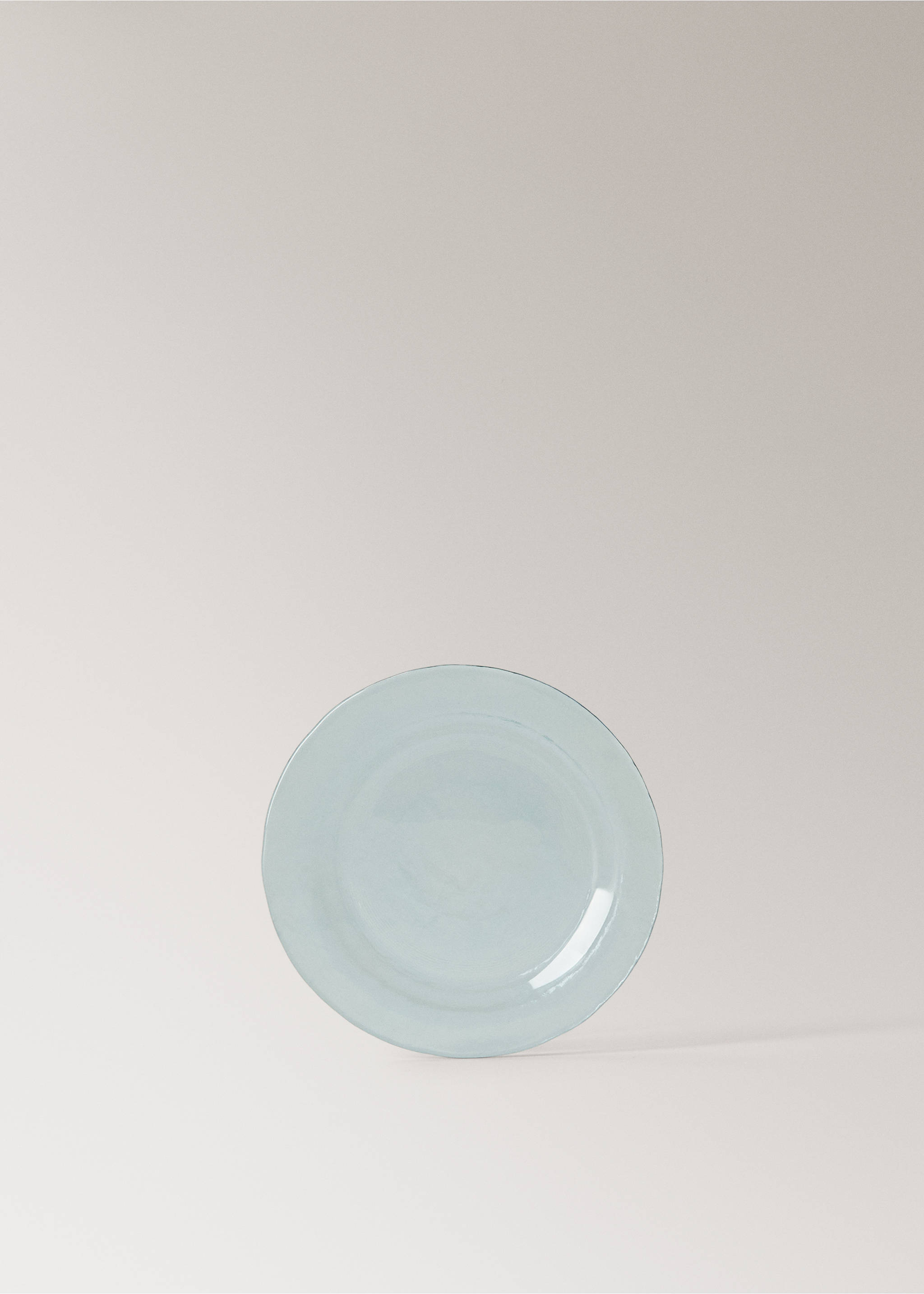 Hammered glass plate in color - Article without model, Sky Blue. Ref: 27051322-00.