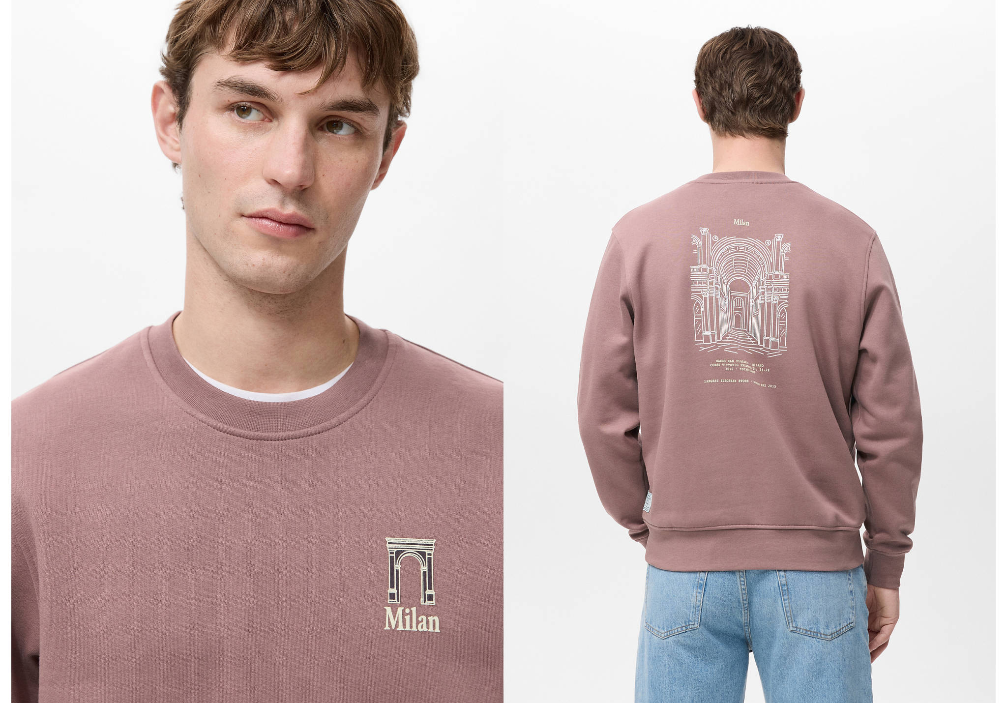 Принтованный свитшот из хлопка - Панорамный план