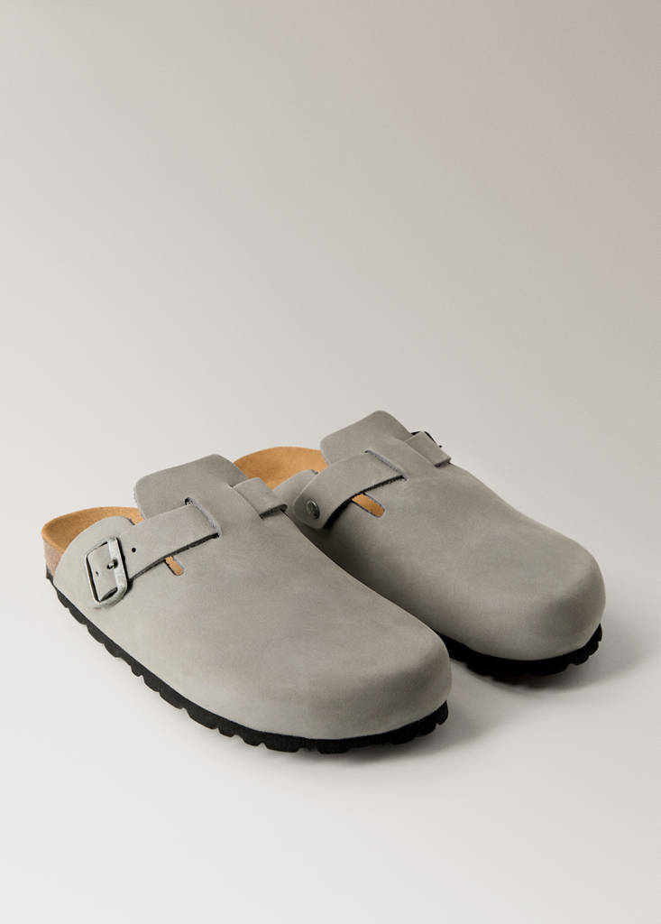 Leather clog shoes — Light/Pastel Grey