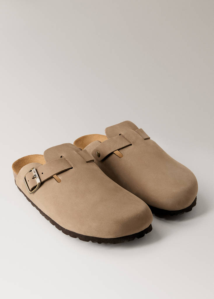 Leather clog shoes — Light/Pastel Brown
