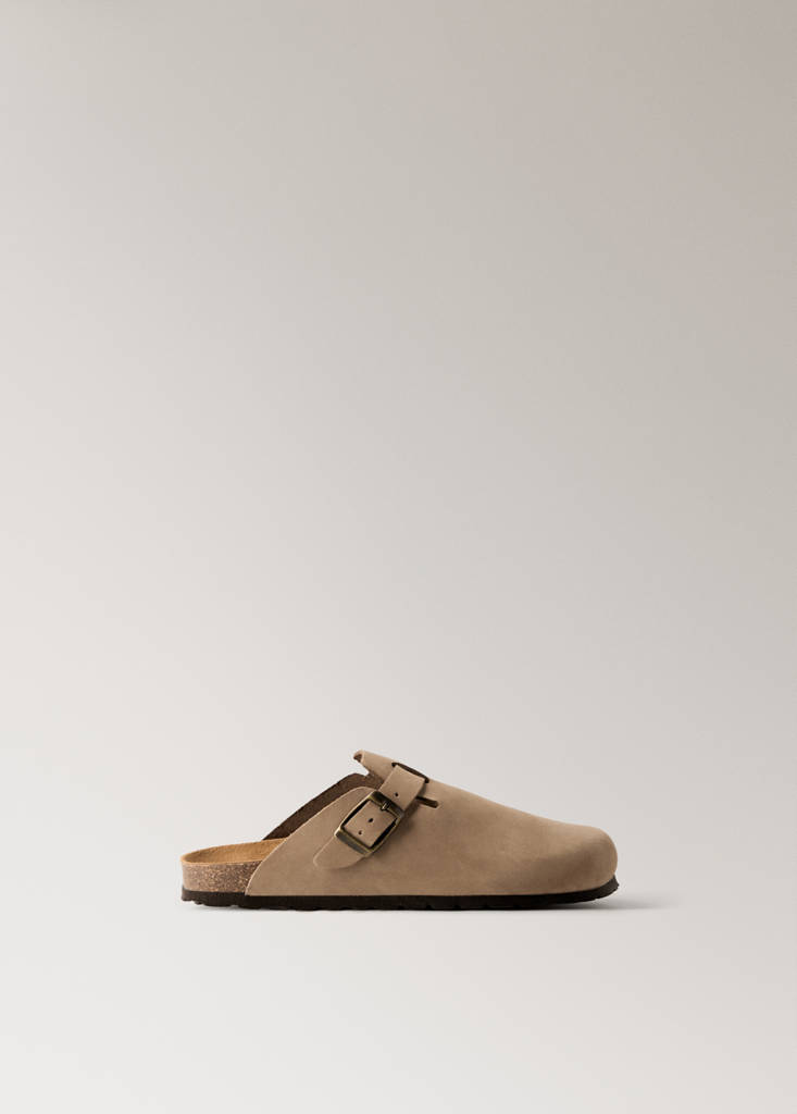 Leather clog shoes — Light/Pastel Brown