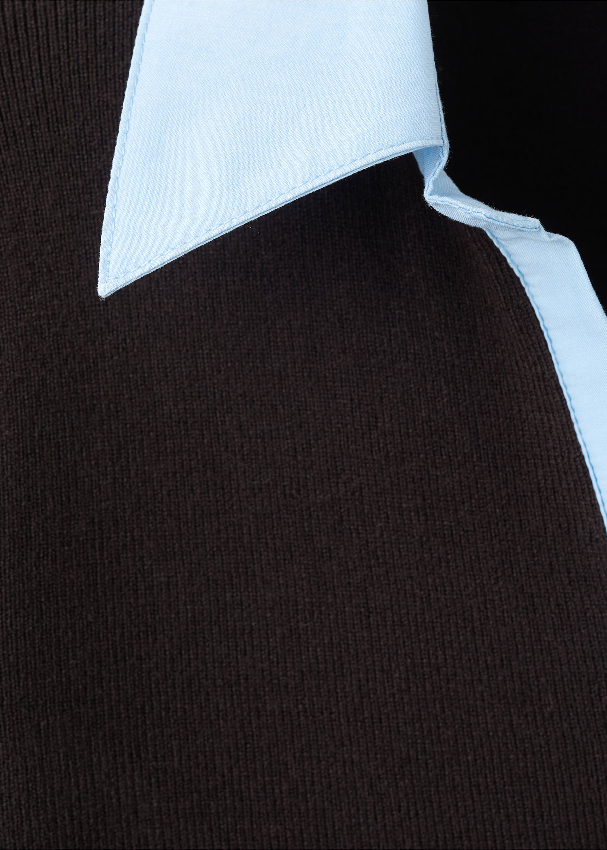 Pull-over col chemise combiné - Détail de l'article 8, Chocolat. Ref: 27051330-00.