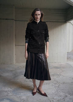 Suede jacket with strap collar — Brown 2