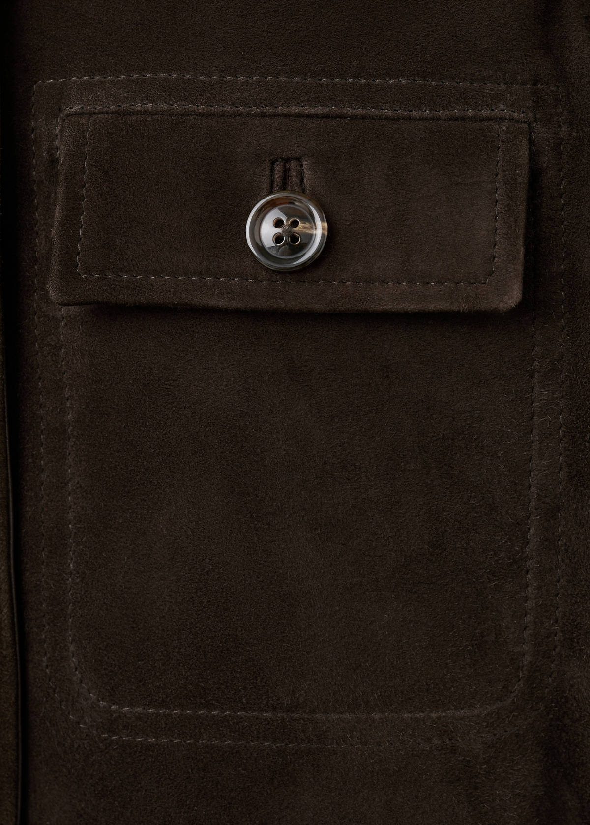 Suede jacket with strap collar — Brown