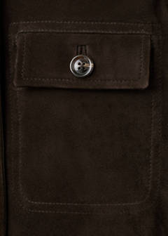 Suede jacket with strap collar — Brown 8