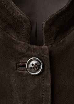 Suede jacket with strap collar — Brown 15