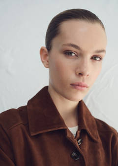 Suede jacket with buttons — Burnt Orange 4