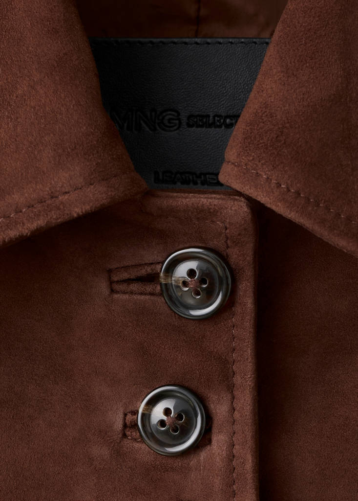 Suede jacket with buttons — Burnt Orange