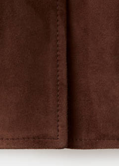 Suede jacket with buttons — Burnt Orange 7